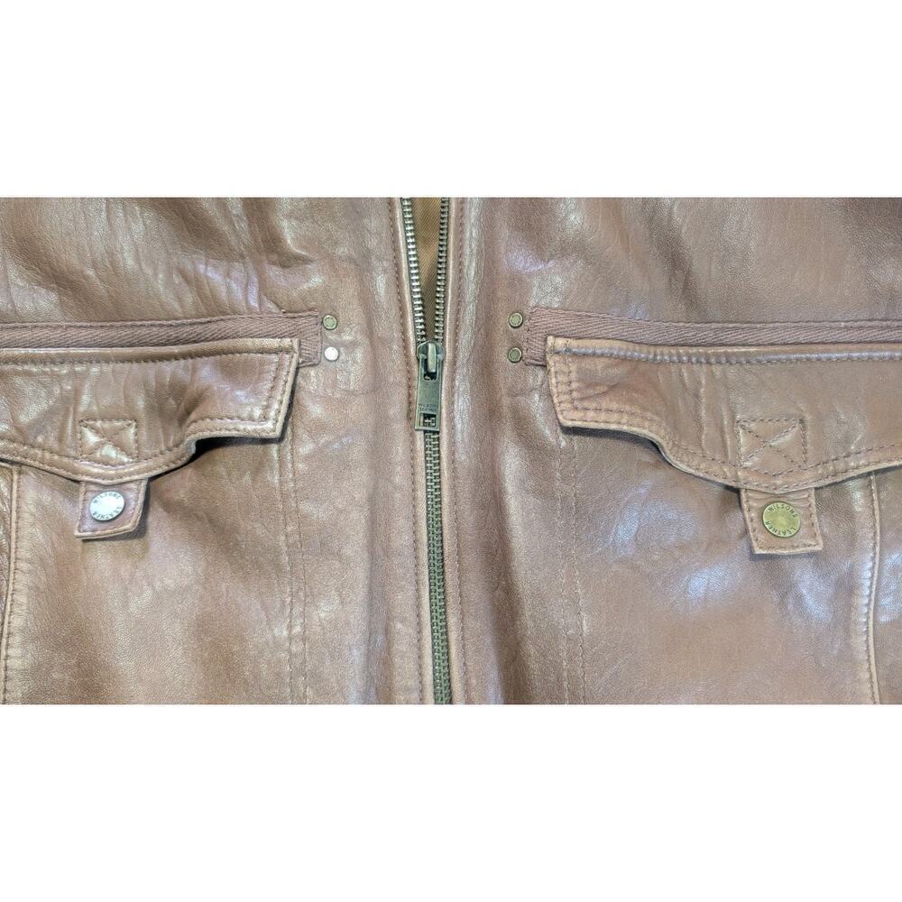 Vintage Brown Wilson's Leather Bomber Jacket with Faux Shearling Collar - XL - Picture 5 of 13